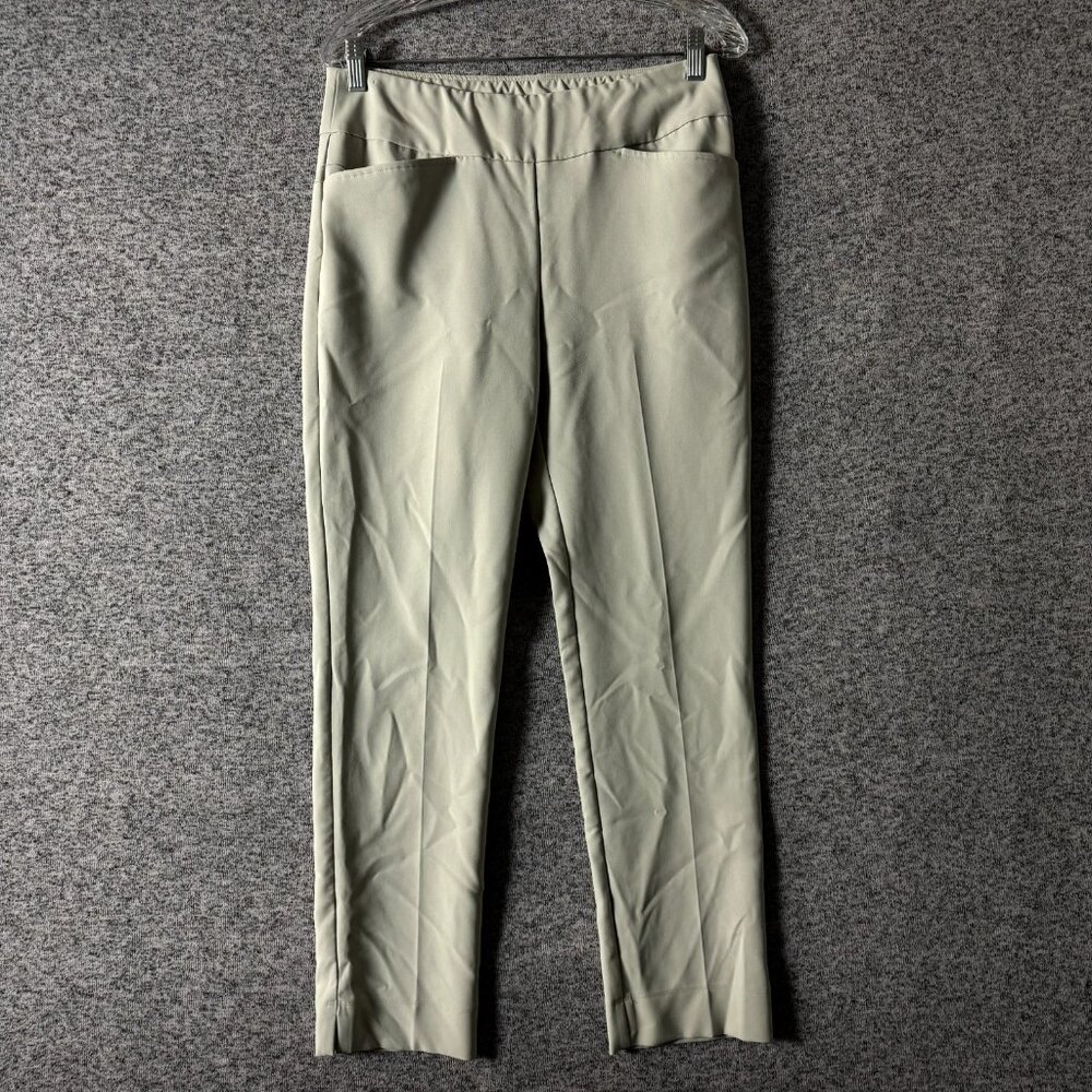 Ibkul Women's Size 6 Beige Polyester Pull On Slim Leg Golf Pants